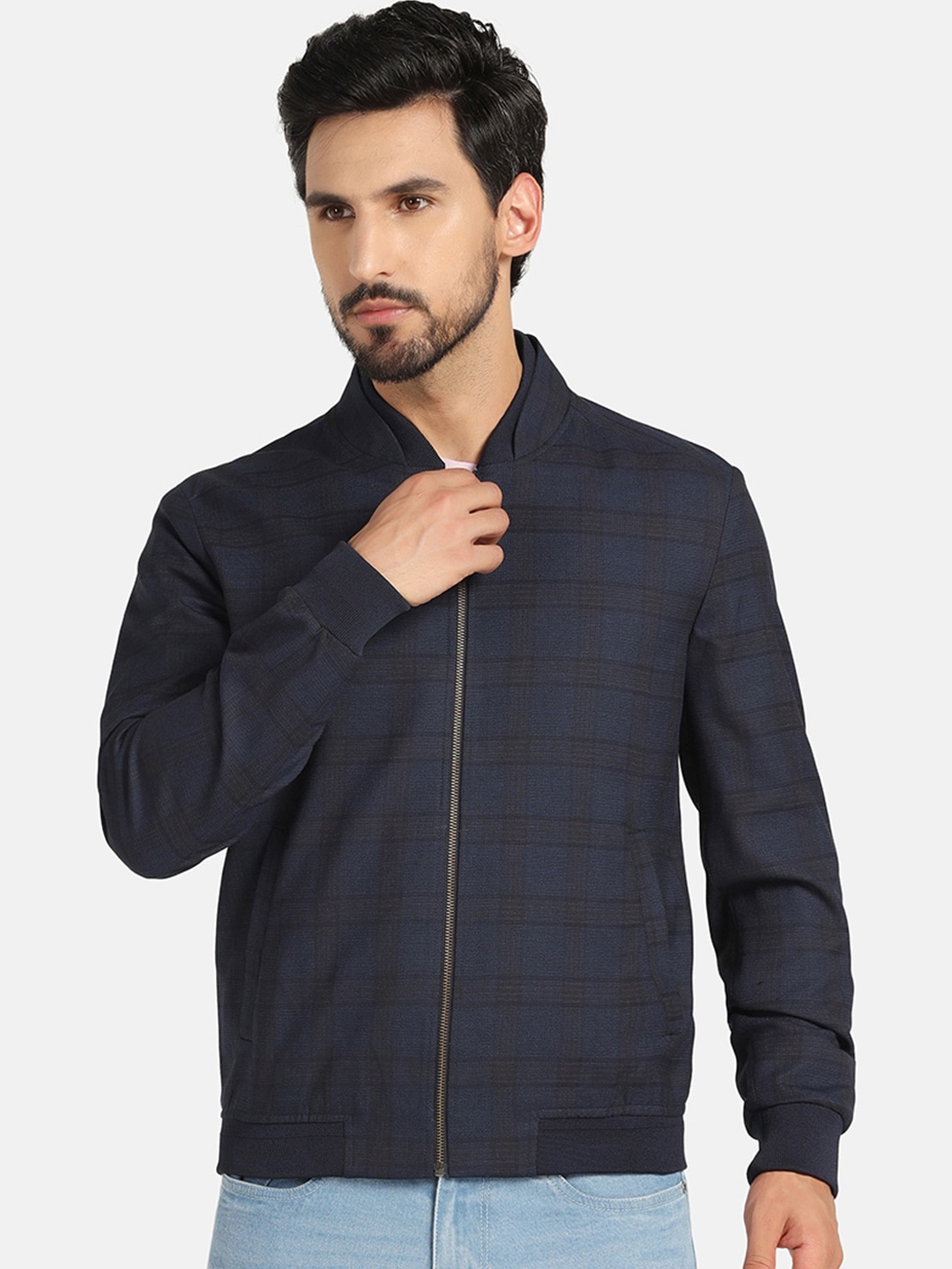 

Blackberrys Checked Bomber Jacket, Navy blue