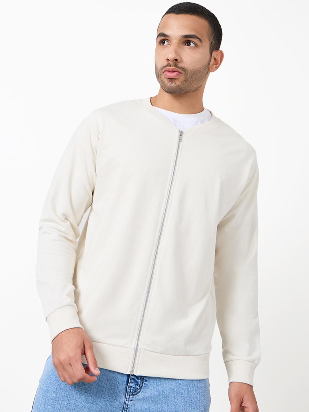 

Styli Long Sleeves Bomber Jacket, Cream
