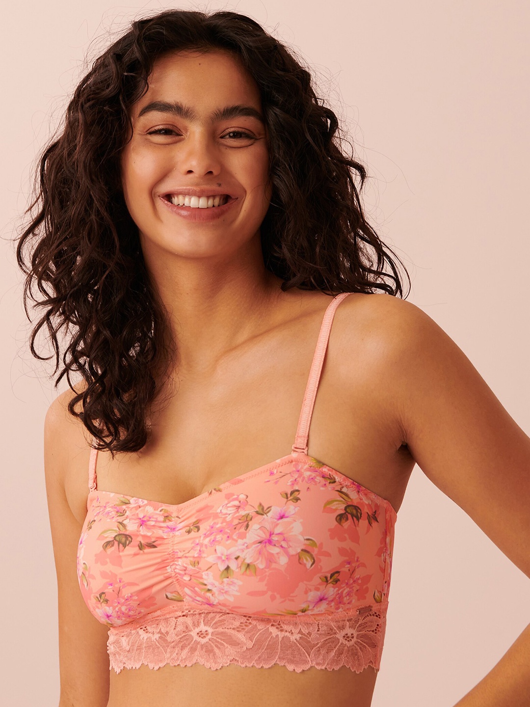 

La Vie en Rose Printed Medium Coverage Lightly Padded T-shirt Bra with All Day Comfort, Orange