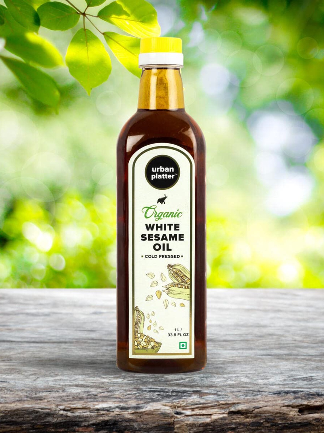 

URBAN PLATTER Organic Cold Pressed White Sesame Oil -1L, Brown