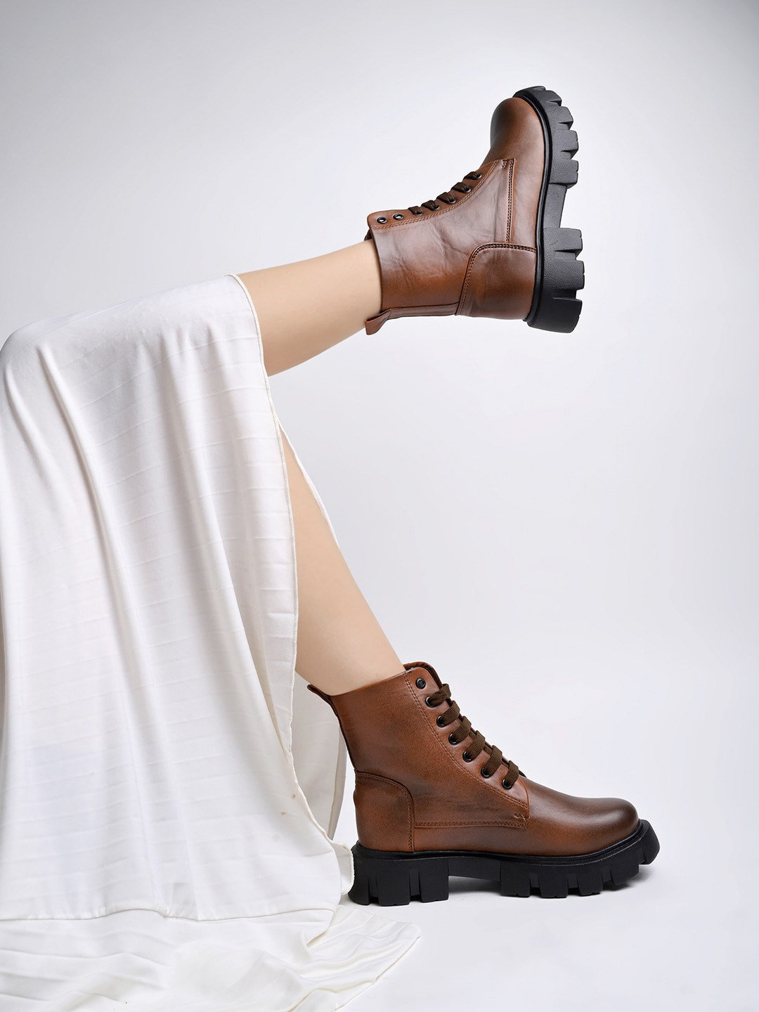 

Shoetopia Girls Mid Top Platform Heel Regular Boots, Brown
