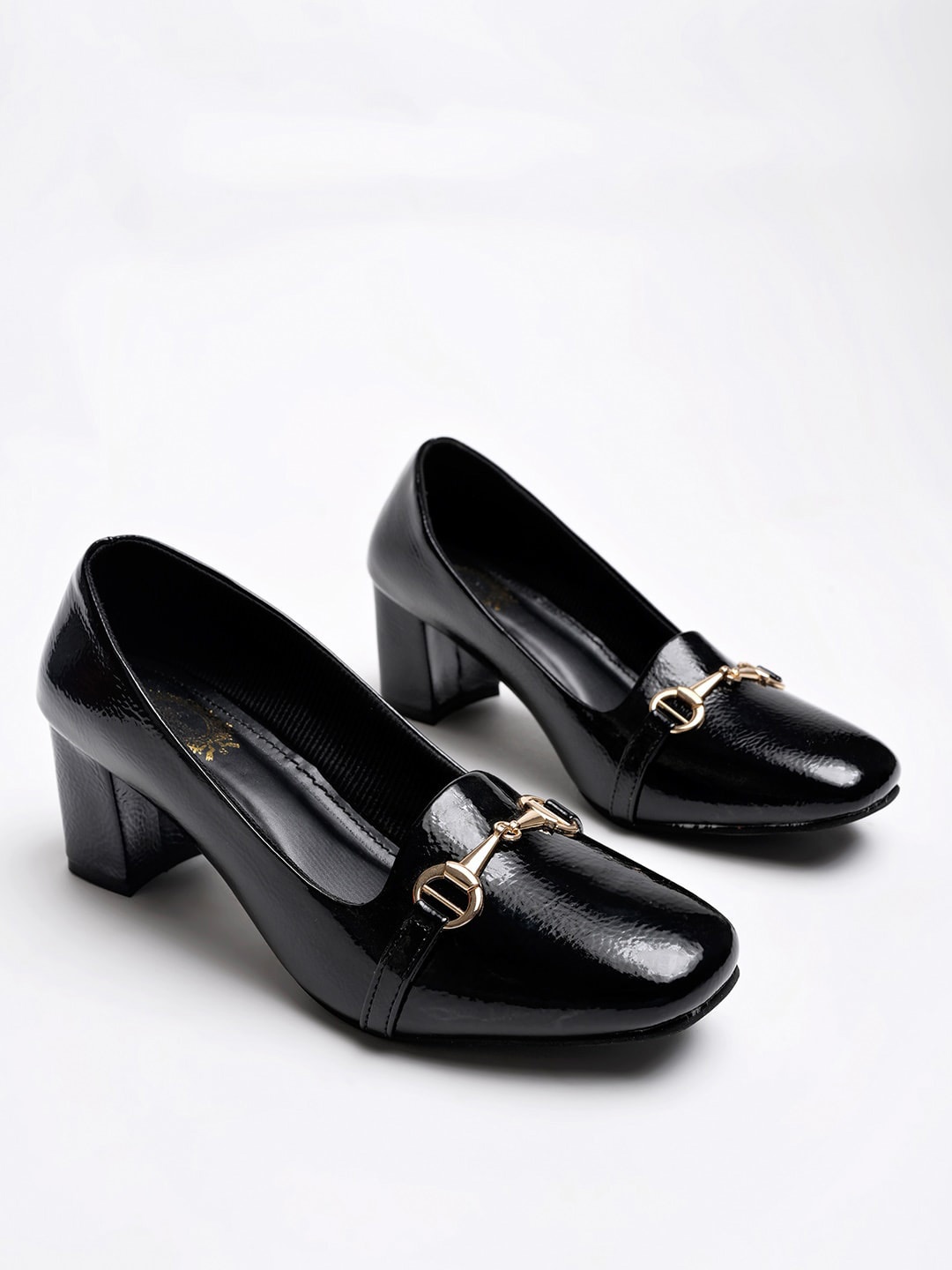 

Shoetopia Girls Block Embellished Pumps, Black