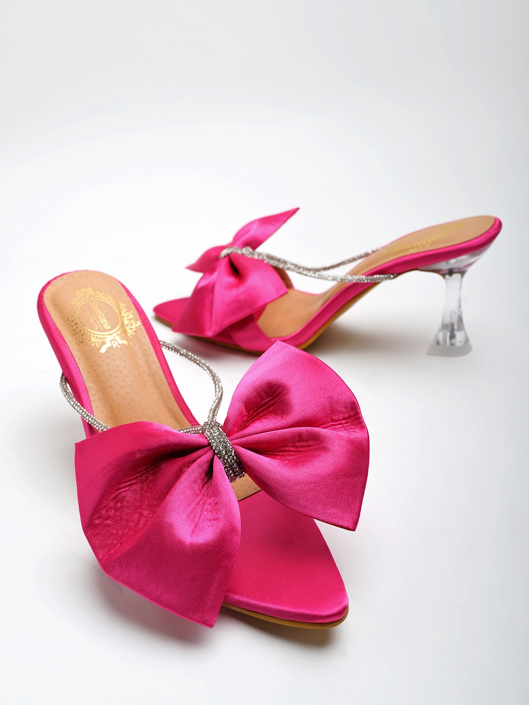 

Shoetopia Girls Embellished Velvet Party Block Heels, Pink