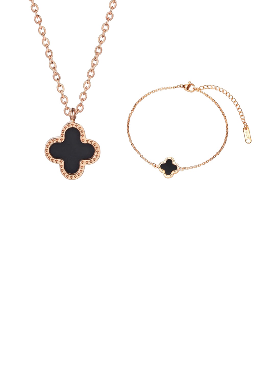

MYKI Rose Gold-Plated Cubic Zirconia Studded Jewellery Set