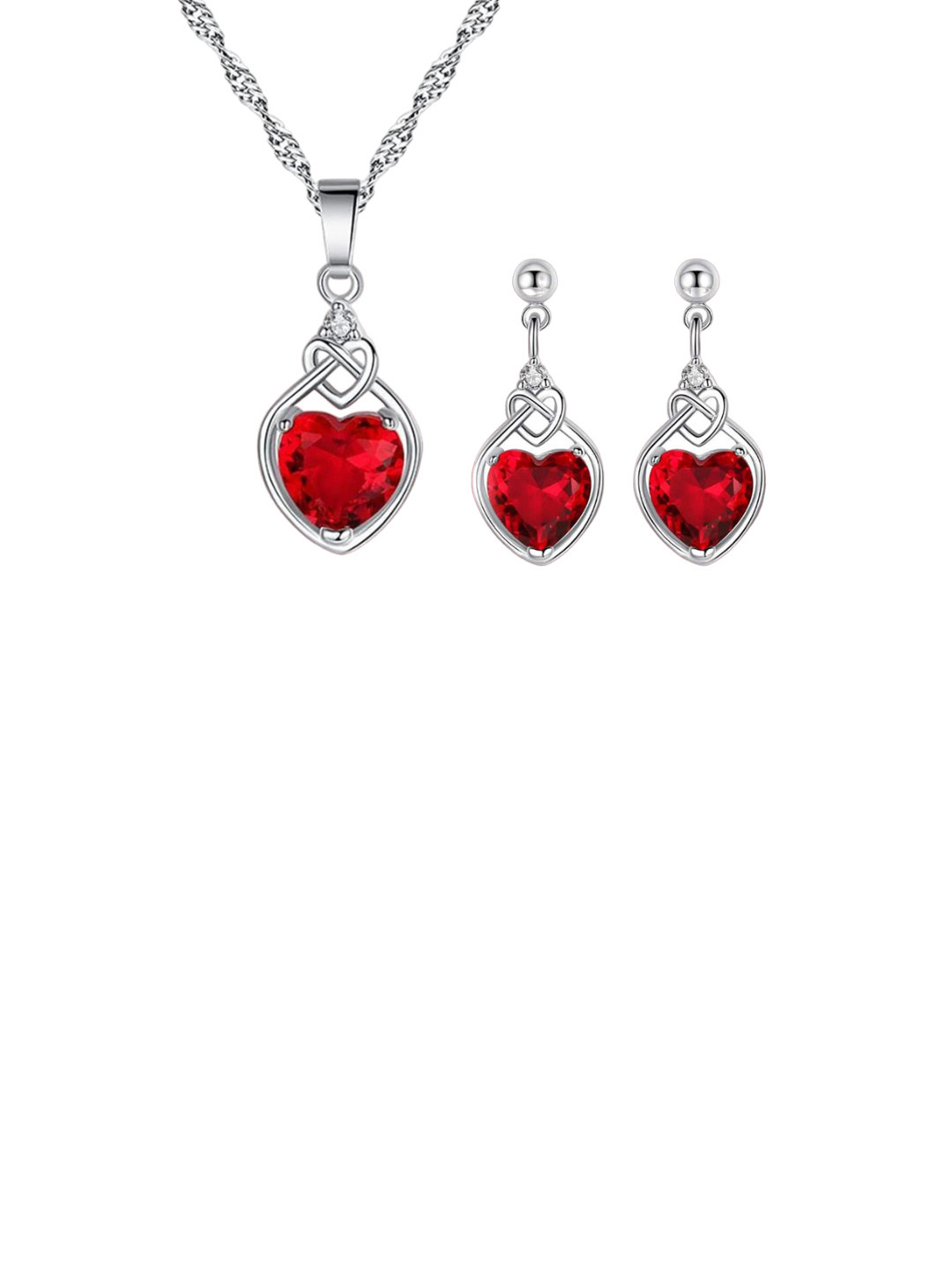 

MYKI Silver-Plated CZ-Studded Jewellery Set