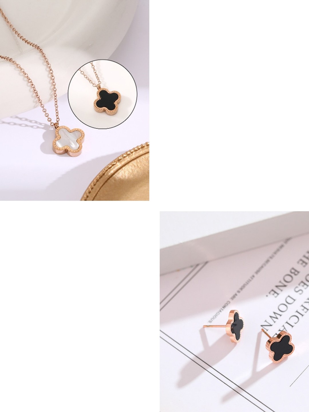 

MYKI Rose Gold-Plated CZ-Studded Jewellery Set