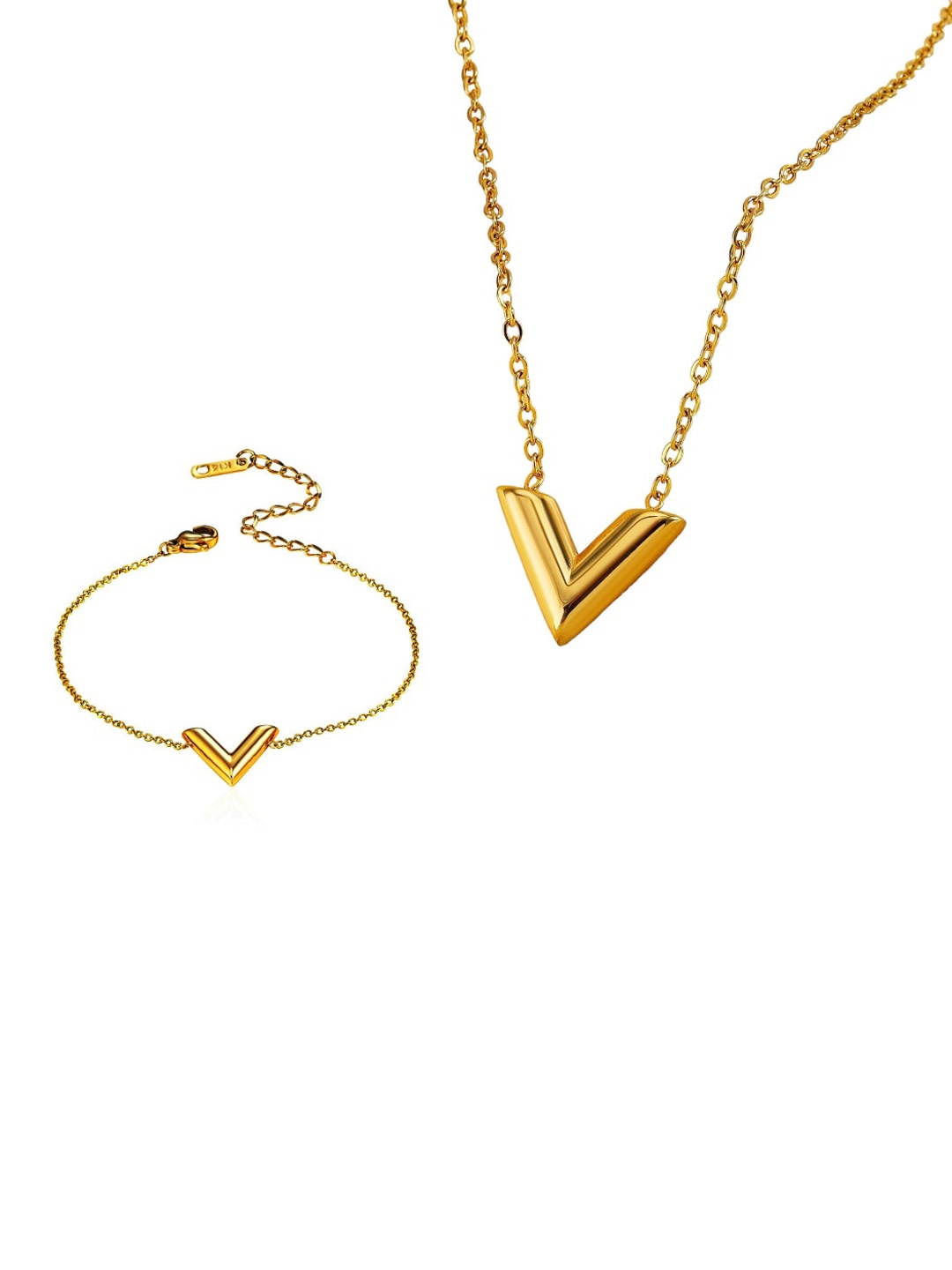

MYKI Gold-Plated Cubic Zirconia Studded Jewellery Set