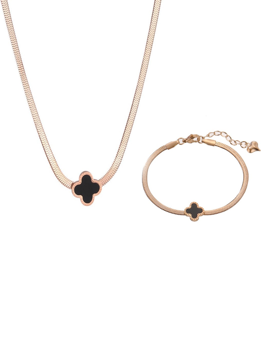

MYKI Rose Gold- Plated CZ Studded Jewellery Set