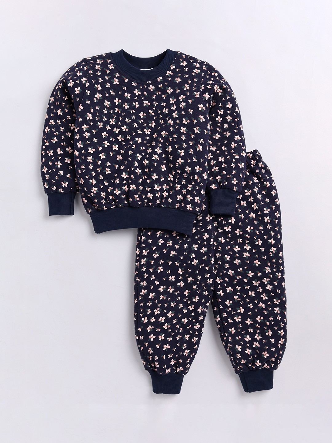 

M'andy Girls Floral Printed Tracksuits, Navy blue