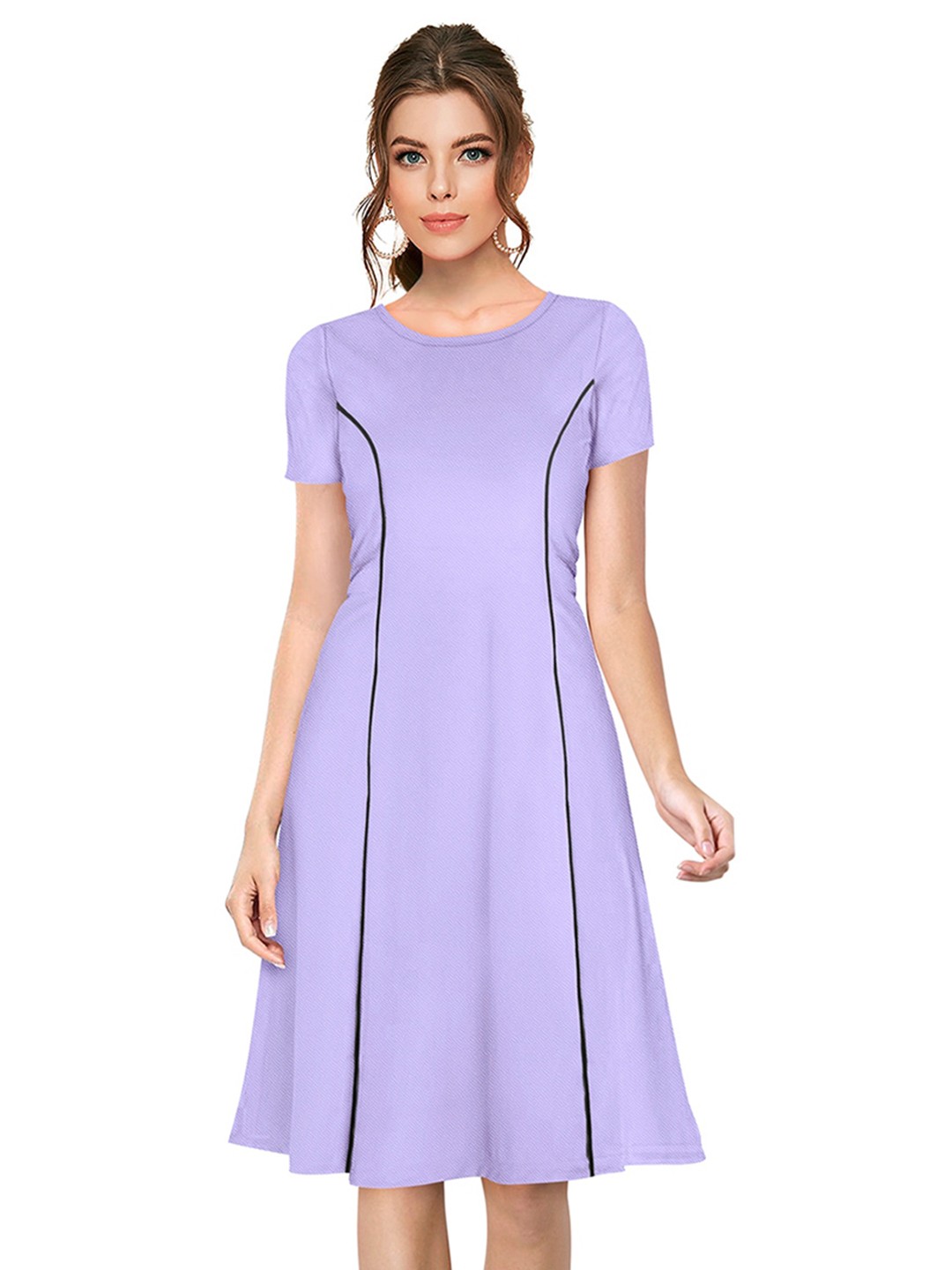 

BAESD Round Neck A-Line Dress, Purple