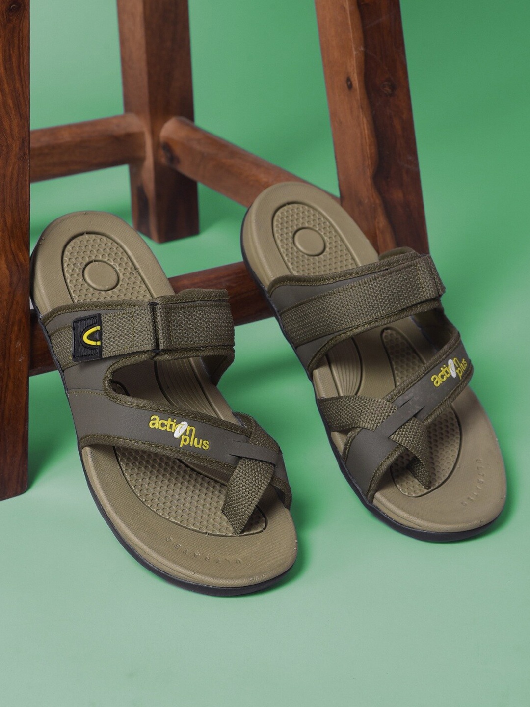 

Action Plus Men Textured Comfort Sandals, Olive