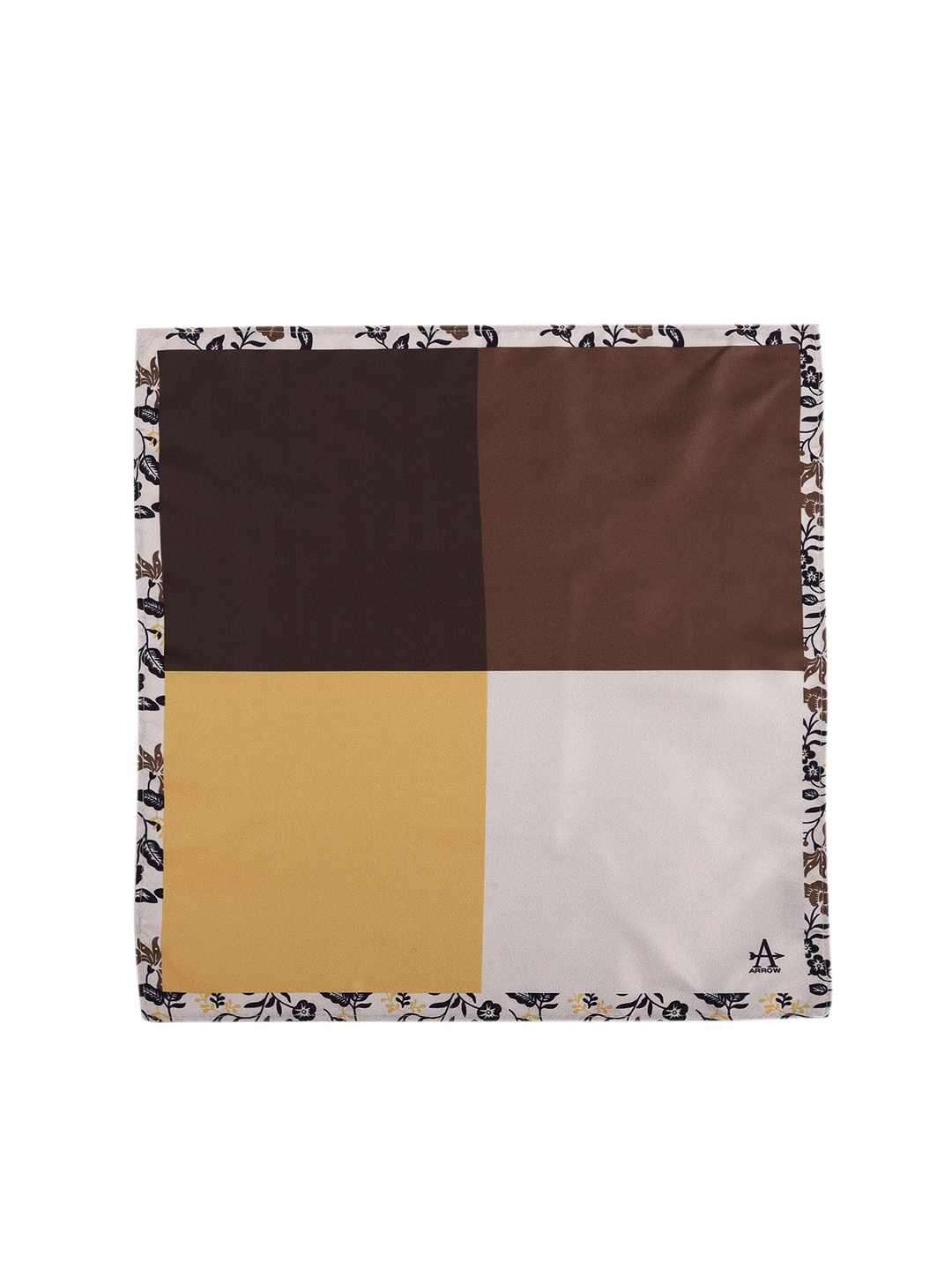 

Arrow Men Colourblocked Twill Pocket Square, Brown