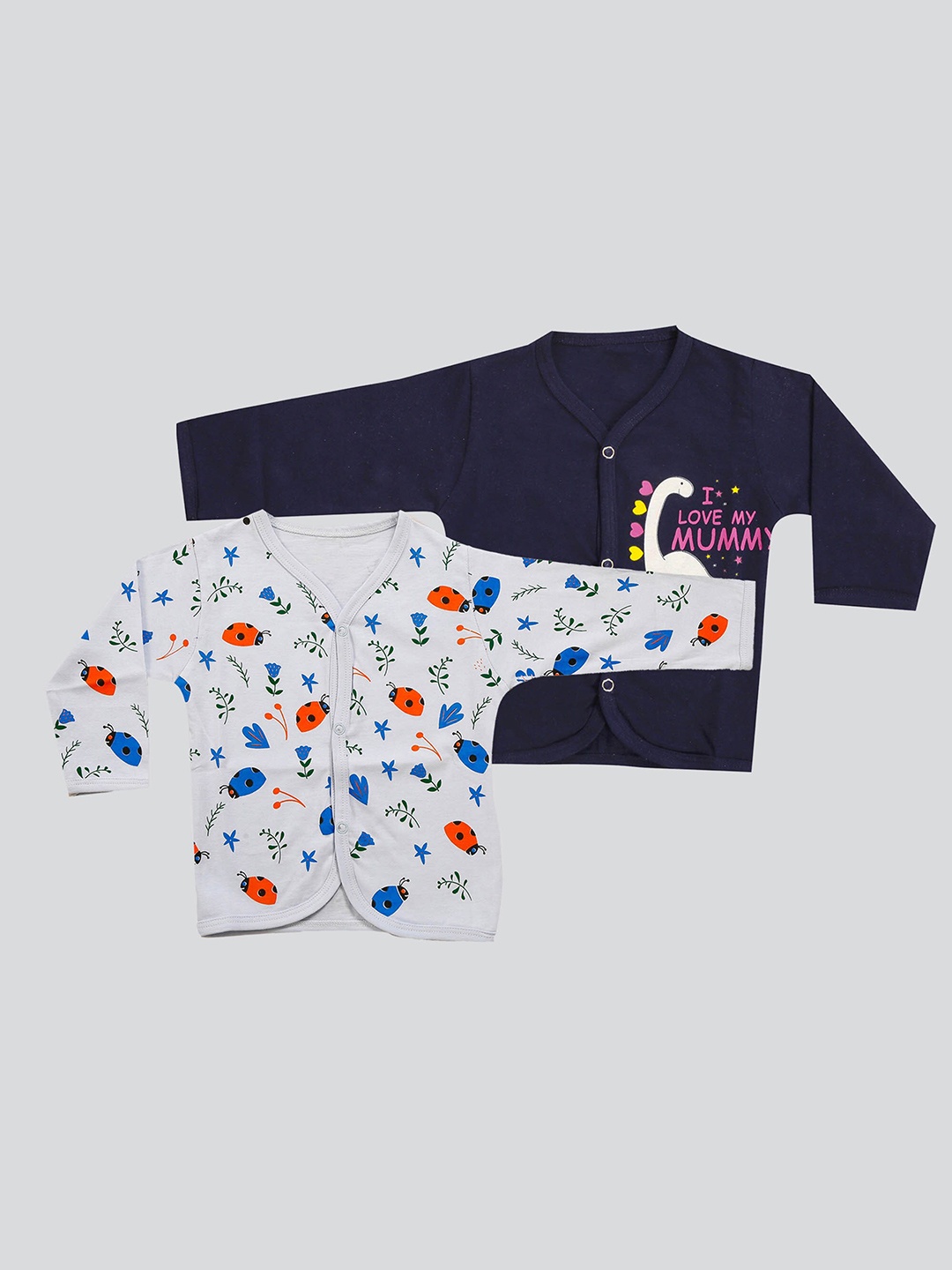 

Mojua Kids Pack of 2 Printed Bio Finish T-shirt, Navy blue