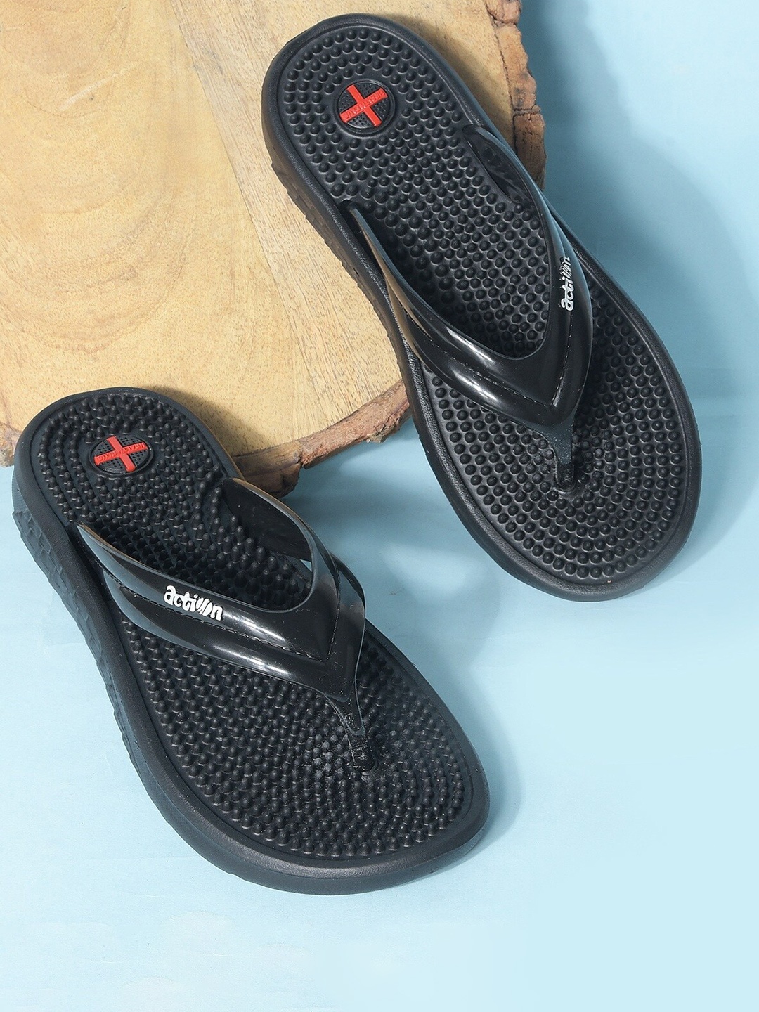 

Action Plus Women Self Design Thong Flip-Flops, Black