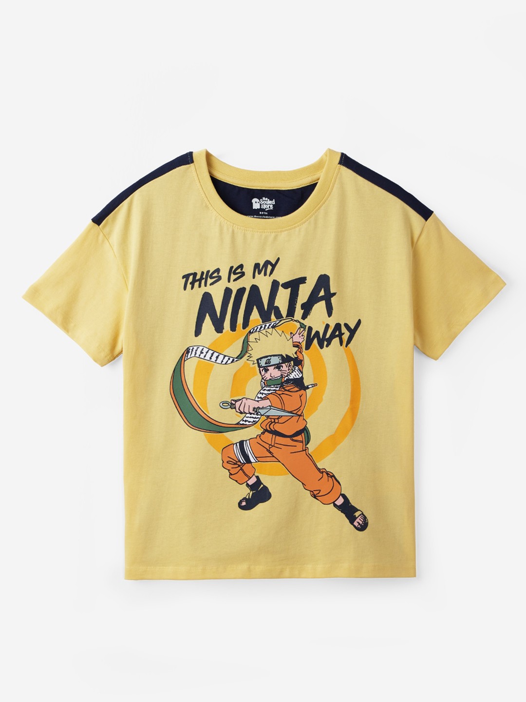 

The Souled Store Boys Naruto The Ninja Printed Pure Cotton Oversized T-shirt, Yellow
