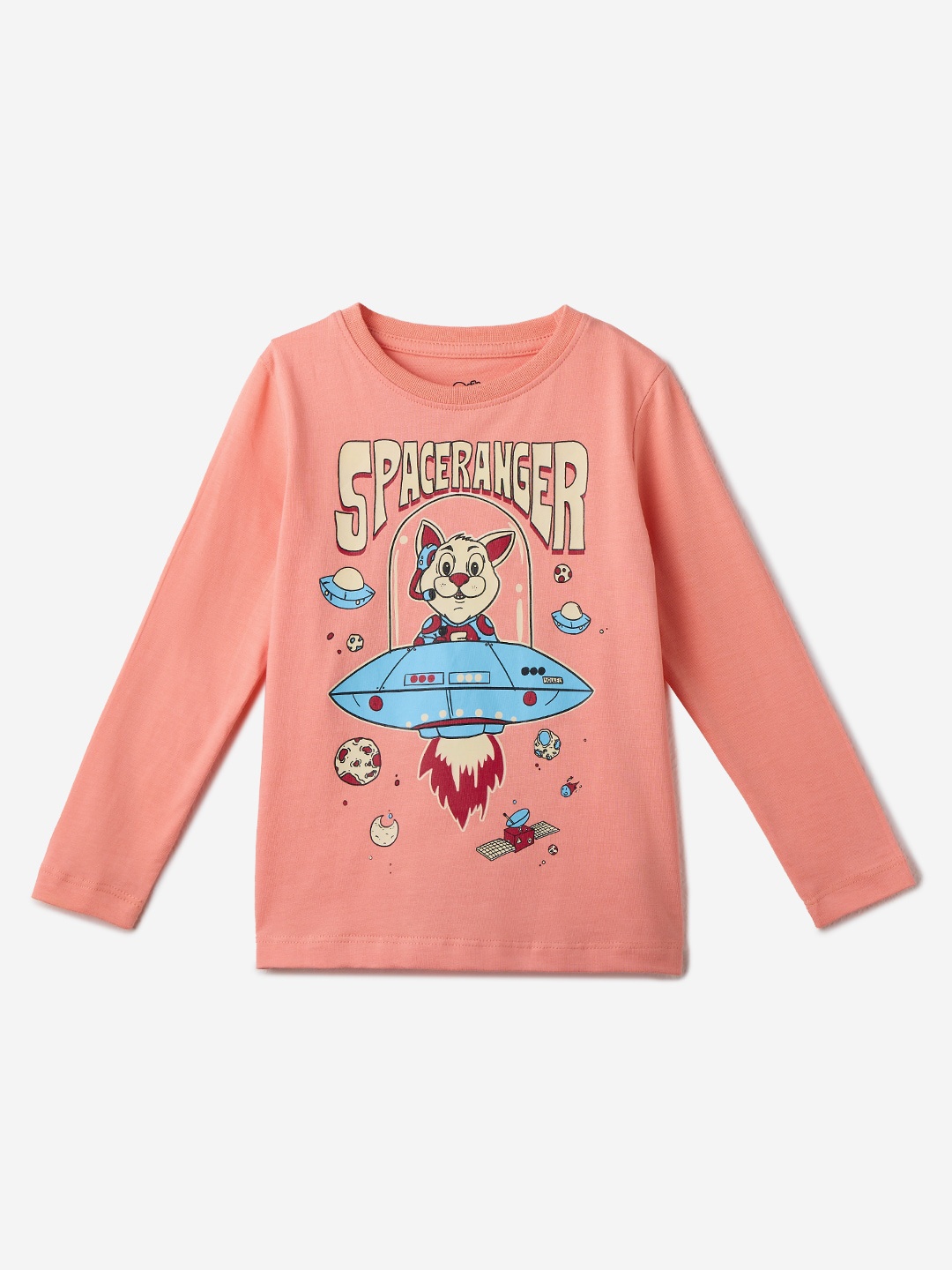 

The Souled Store Boys Graphic Printed Cotton T-shirt, Pink