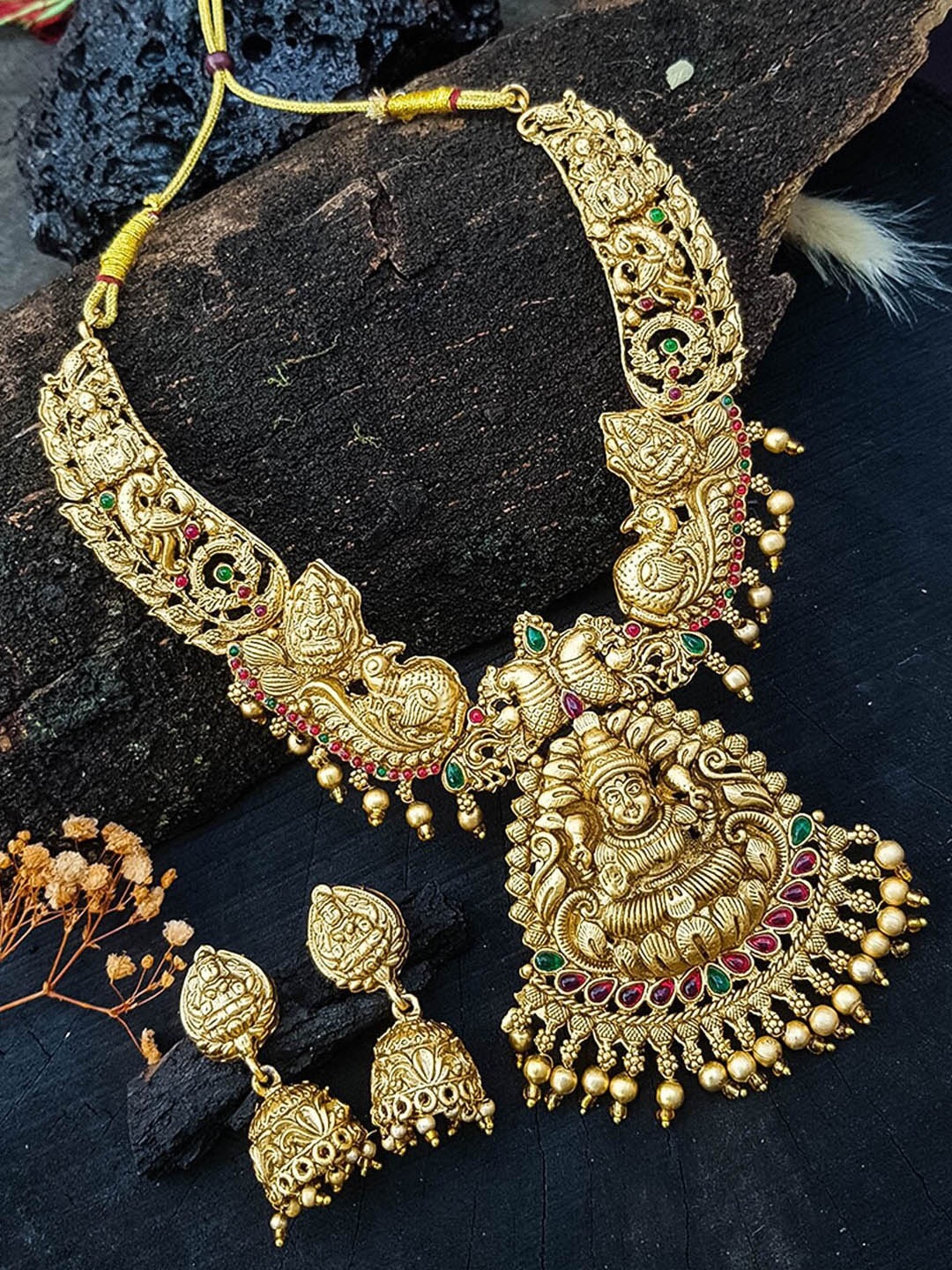 

GRIIHAM Gold-Plated AD Studded Jewellery Set
