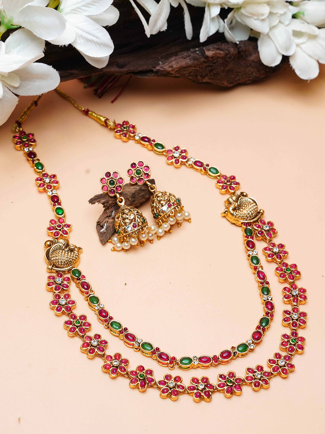 

GRIIHAM Gold-Plated AD-Studded Necklace & Earrings