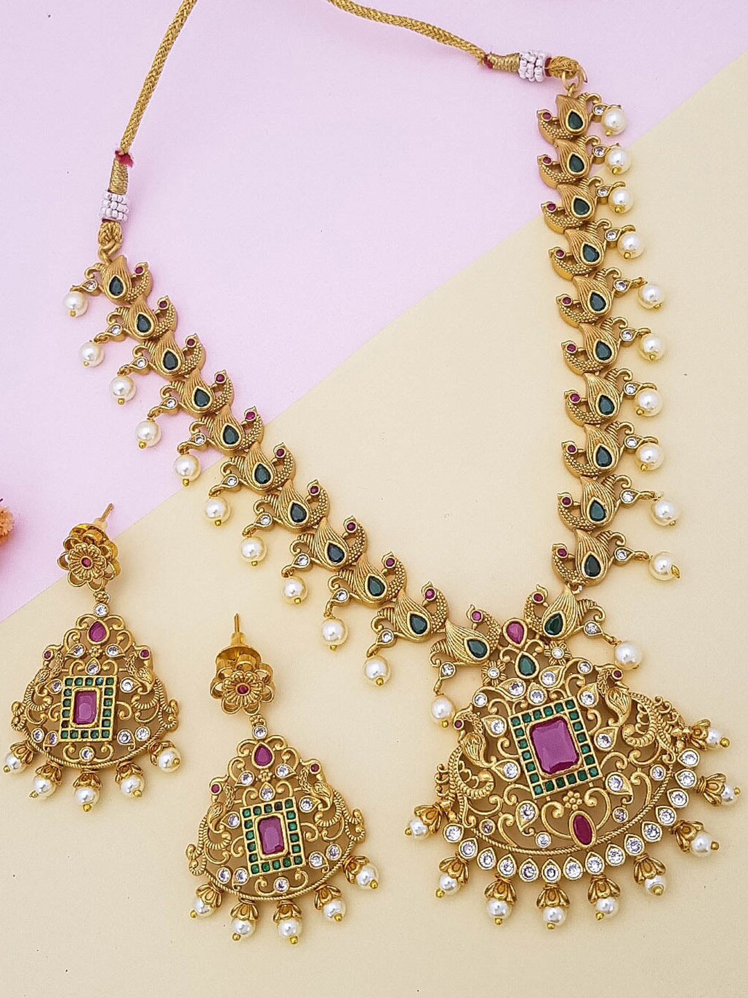 

GRIIHAM Gold Plated CZ-Studded Jewellery Set