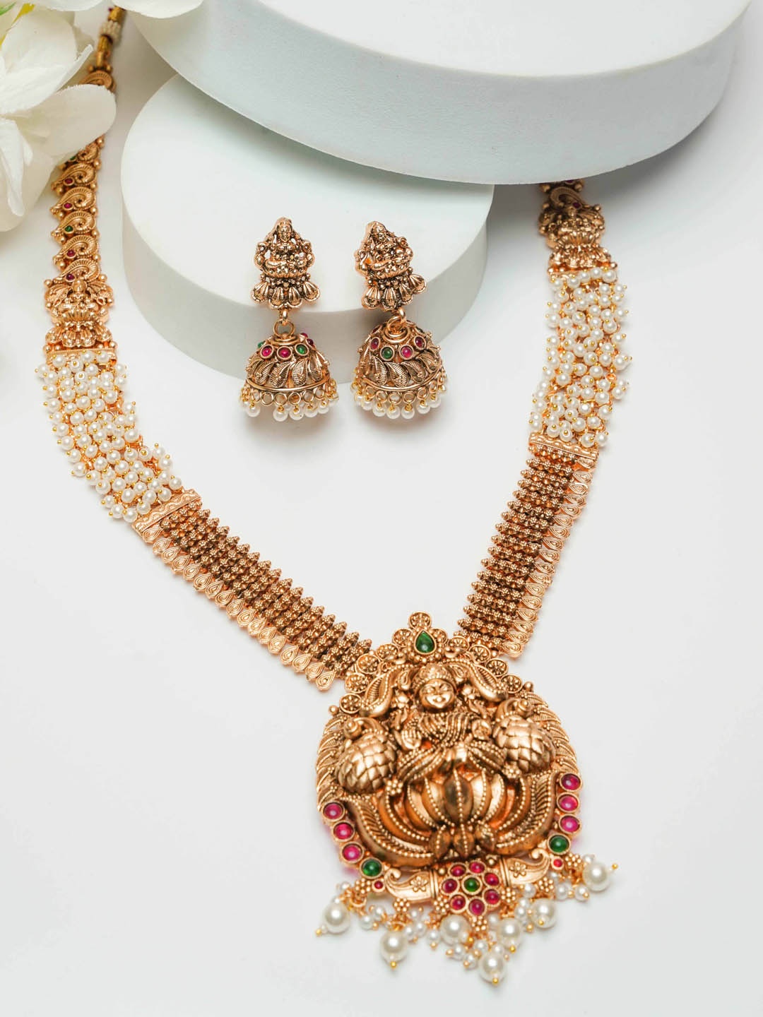 

GRIIHAM Gold-Plated AD-Studded Jewellery Set