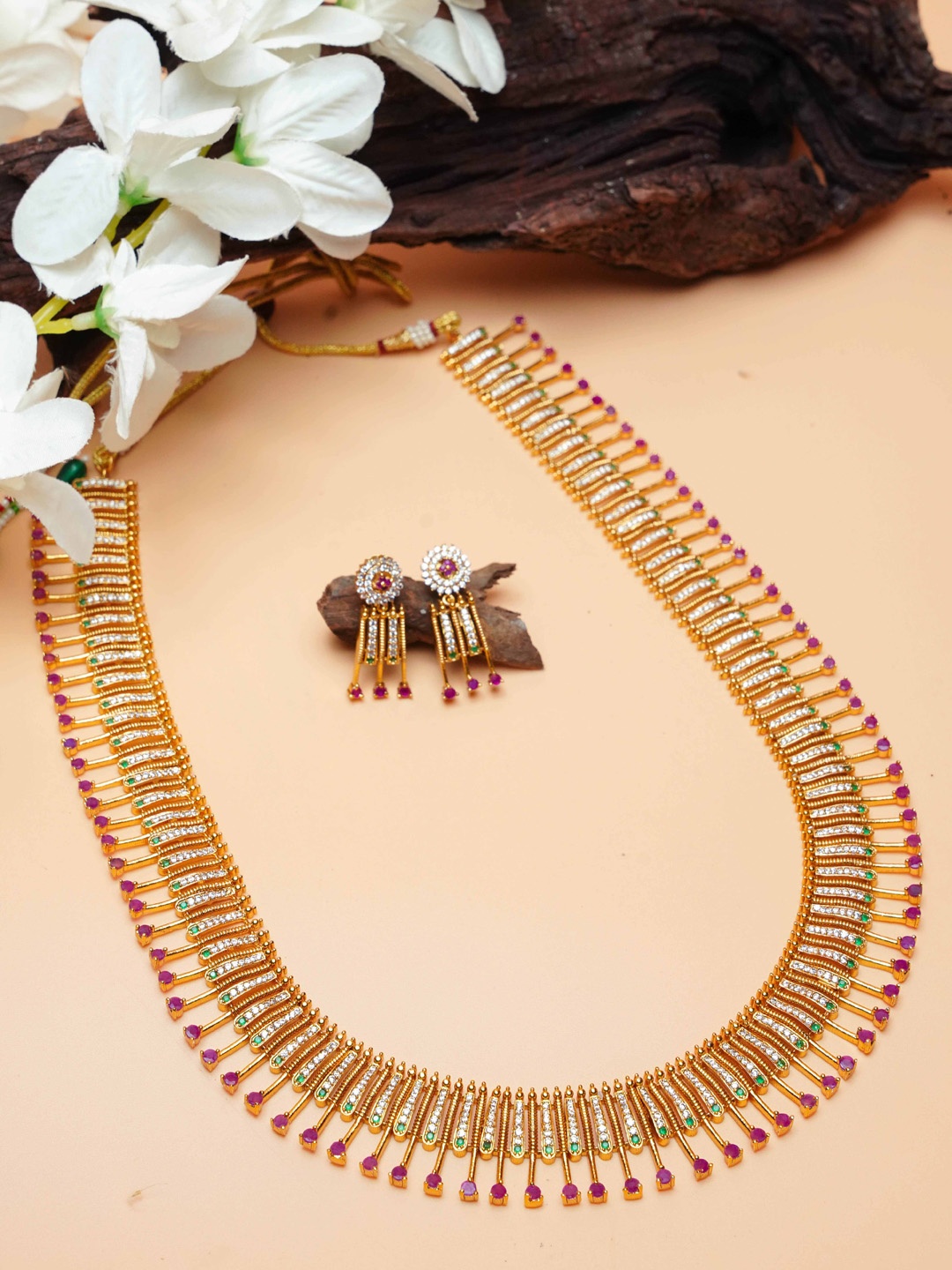 

GRIIHAM Gold-Plated CZ-Studded Jewellery Set