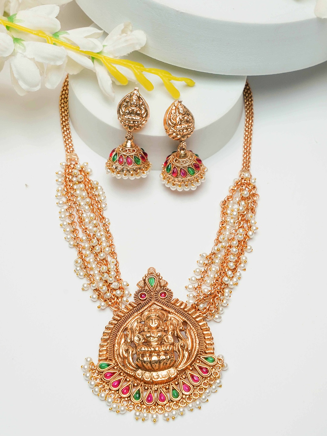 

GRIIHAM Gold-Plated Cubic Zirconia Studded Jewellery Set