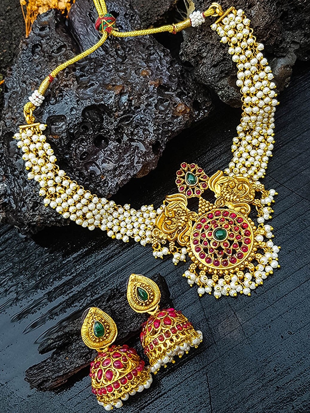 

GRIIHAM Gold-Plated CZ Studded Jewellery Set