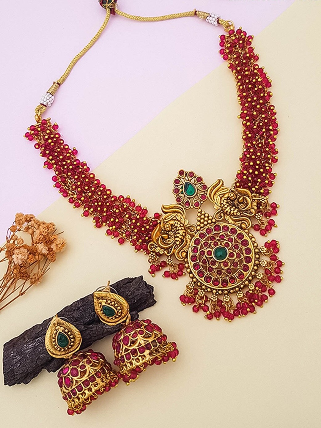 

GRIIHAM Gold-Plated Cubic Zirconia Studded Jewellery Set