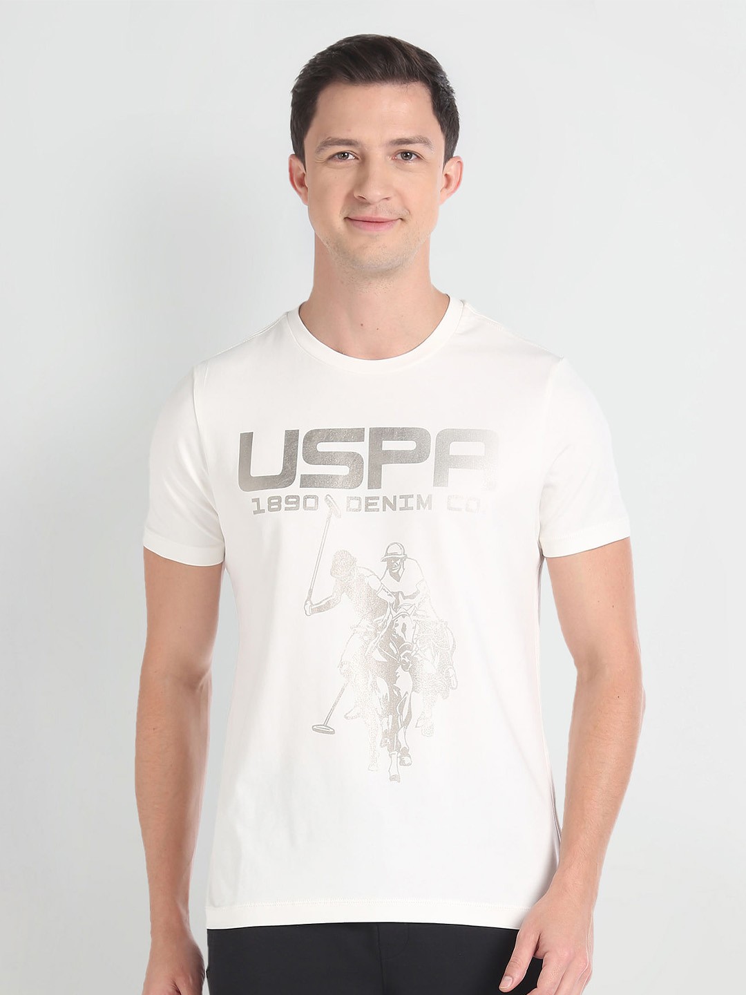 

U.S. Polo Assn. Denim Co. Typography Printed Slim Fit T-shirt, White