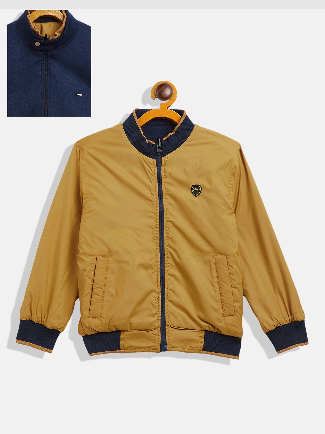 

Okane Boys Suede Reversible Bomber Jacket, Navy blue