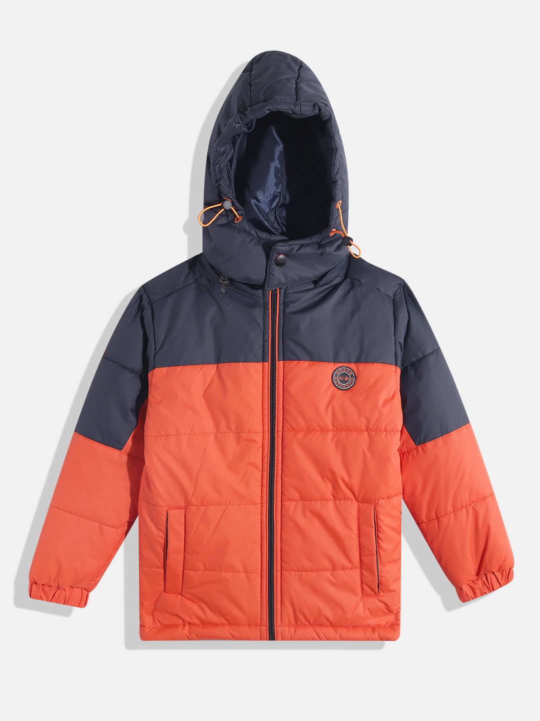 

Okane Boys Colourblocked Hooded Padded Jacket, Navy blue