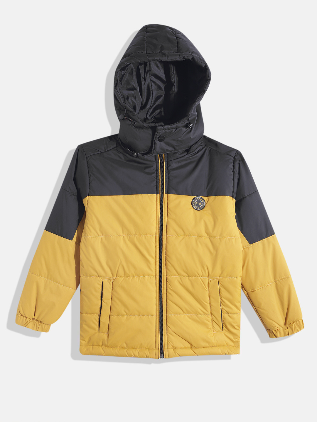 

Okane Boys Colourblocked Hooded Padded Jacket, Black