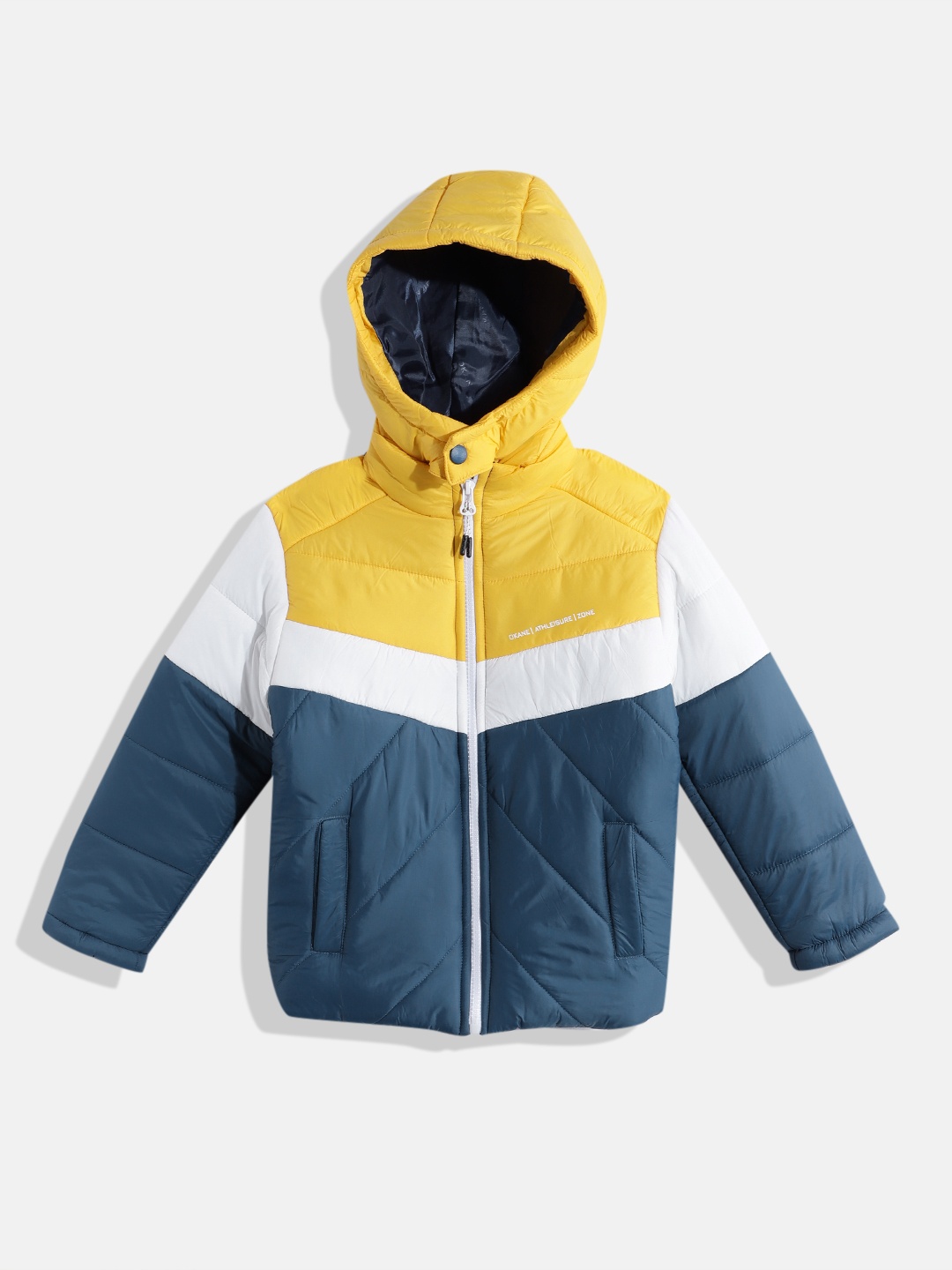 

Okane Boys Colourblocked Hooded Padded Jacket, Yellow