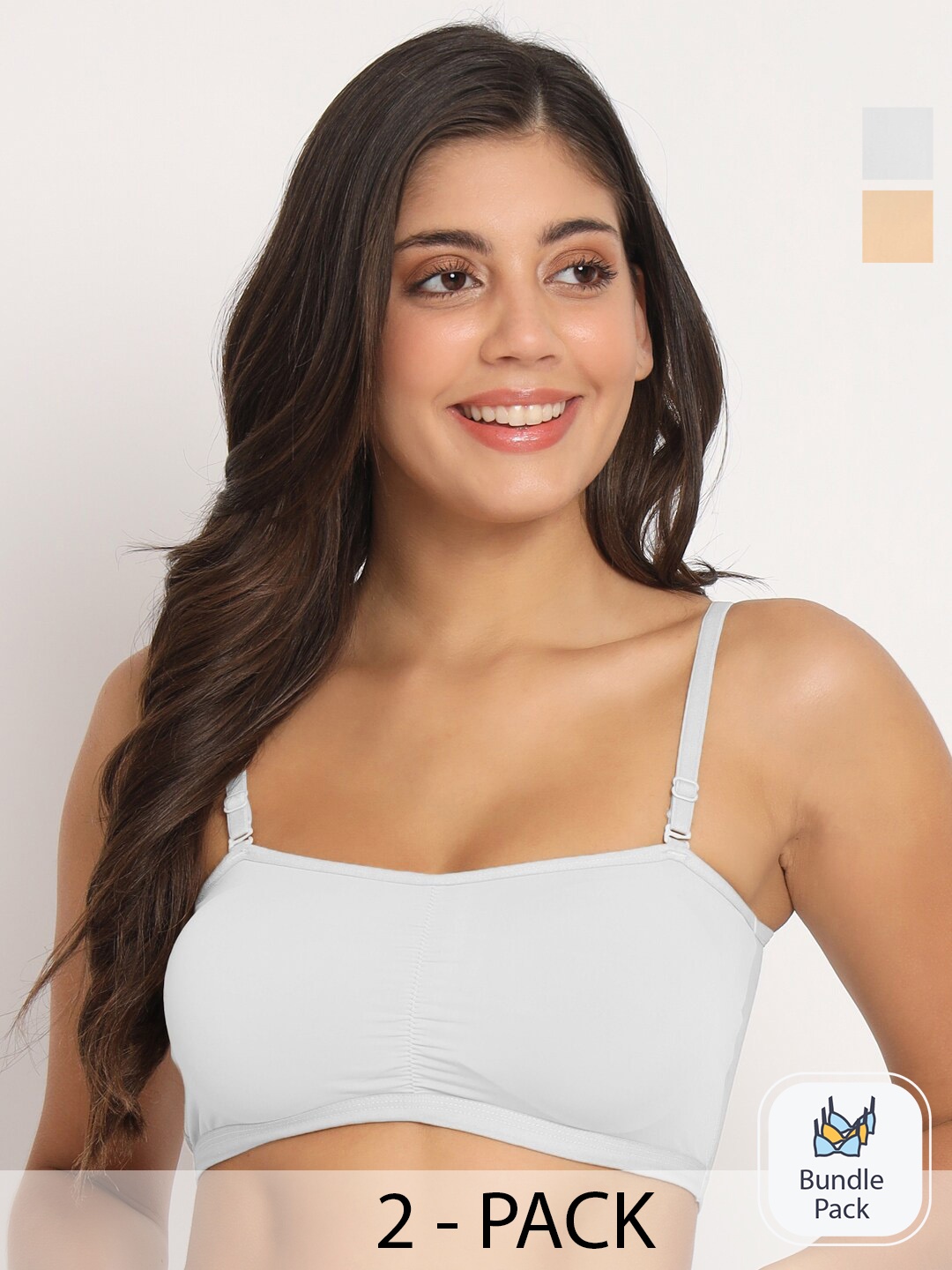 

Docare Pack Of 2 Full Coverage Lightly Padded Tube Bra With All Day Comfort, White