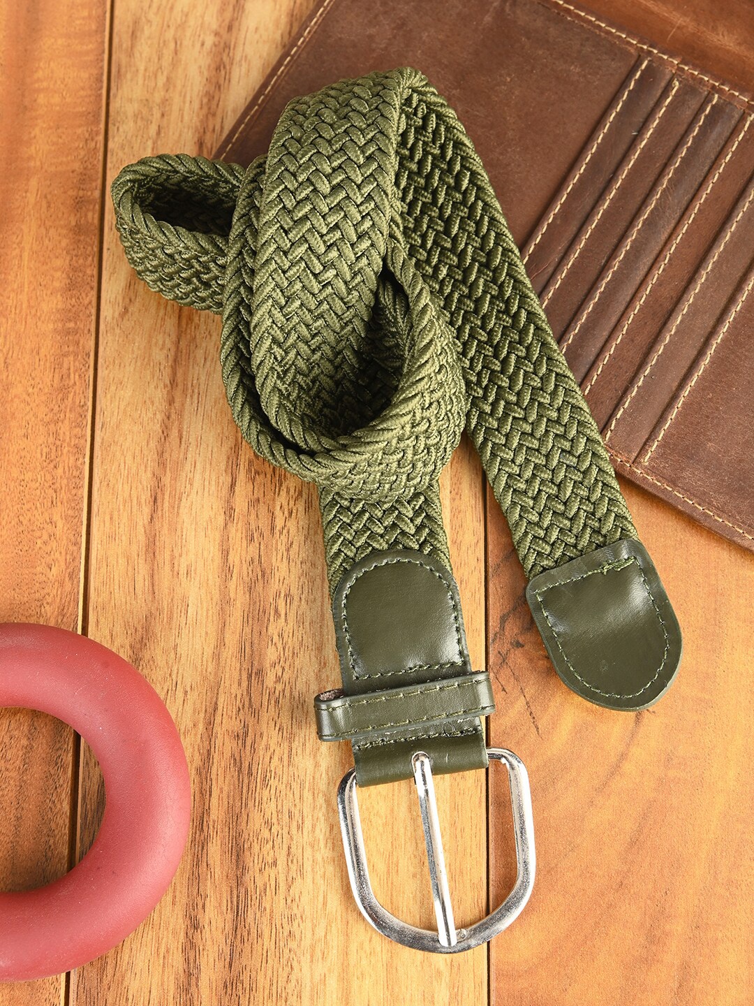 

BuckleUp Unisex Braided Stretchable Belt, Olive