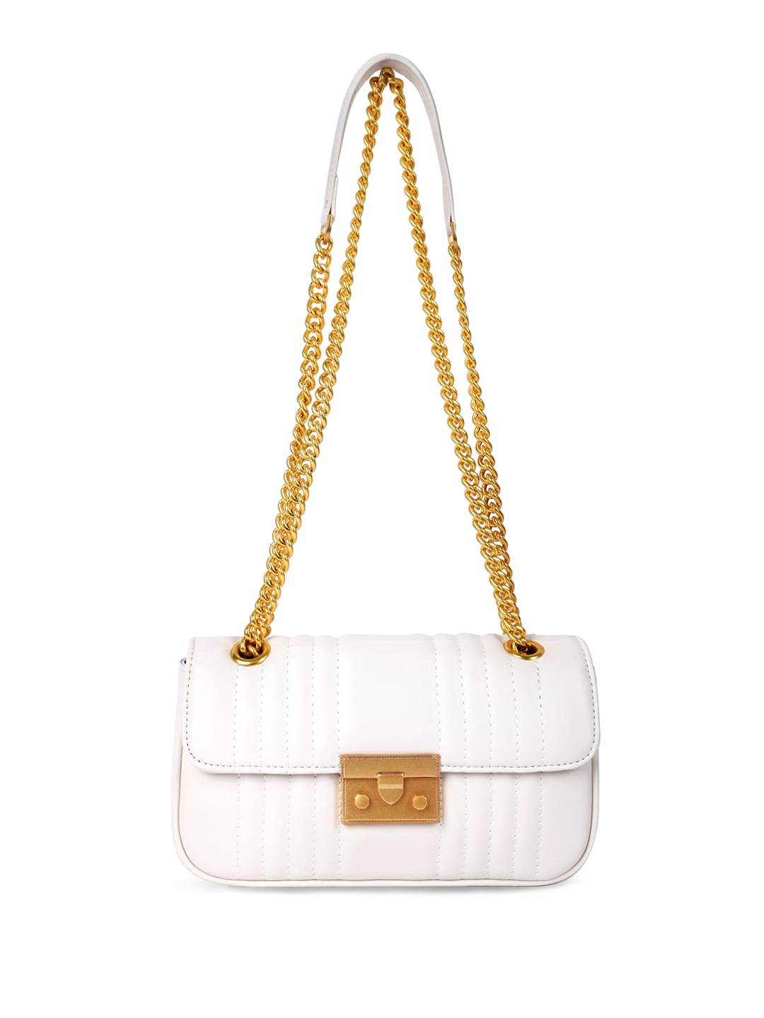 

MIRAGGIO PU Structured Quilted Shoulder Bag, White