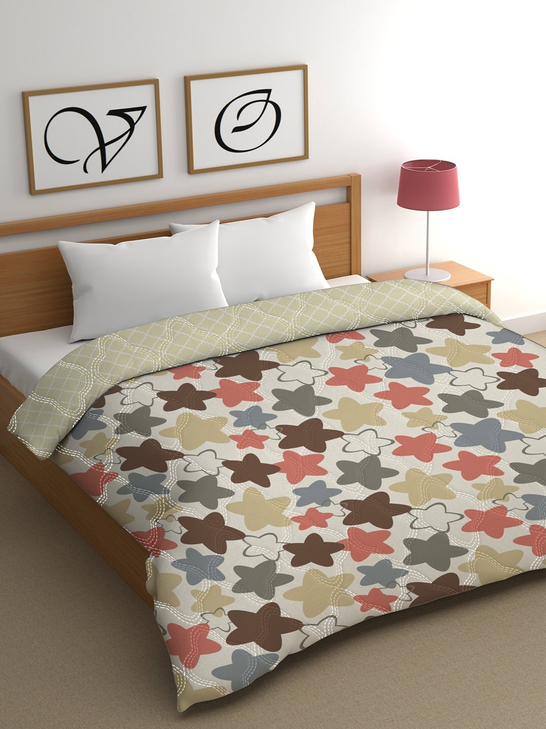 

CHHAVI INDIA Grey & Brown AC Room 210 GSM Double Bed Comforter