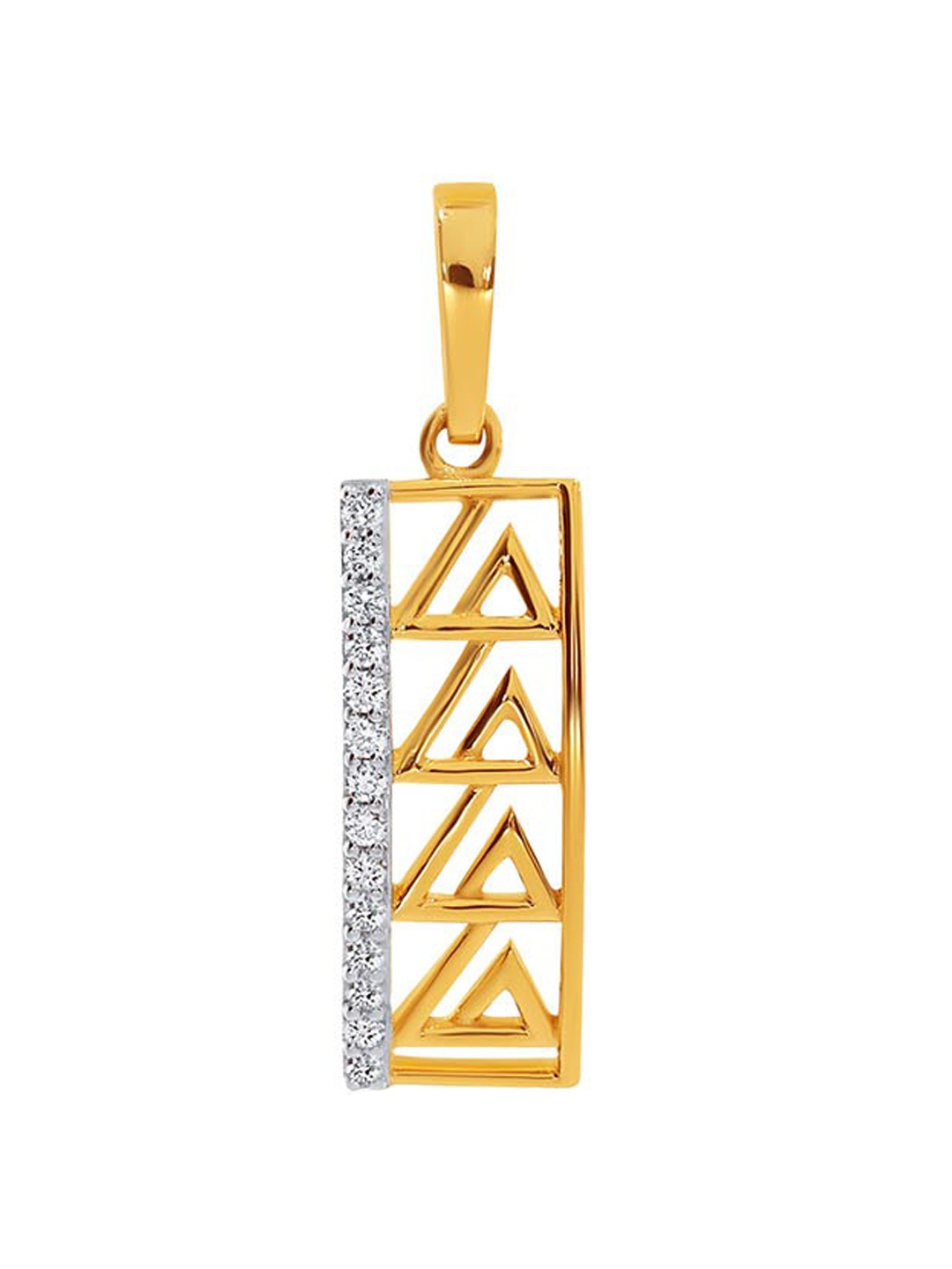 

SENCO 18KT Pyramidal Diamond Studded Gold Pendant-1.7gm