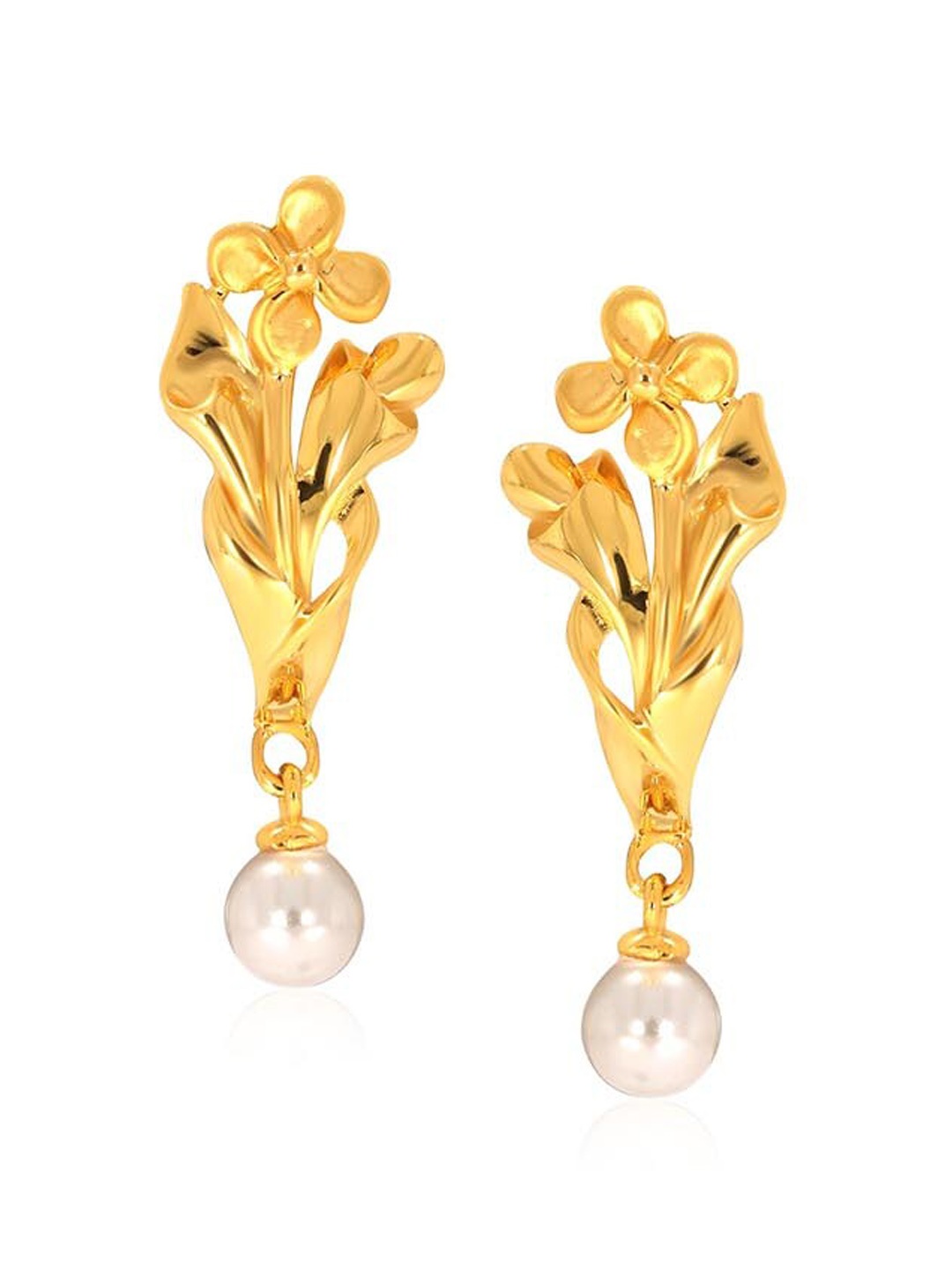 

SENCO Bloomed Bouquet 18KT Gold Hoop Earrings- 3.8gm