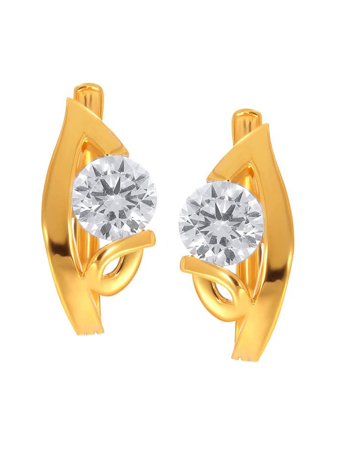 

SENCO 18KT Gold Elegant Bud Hoop Earrings-2.8 gm