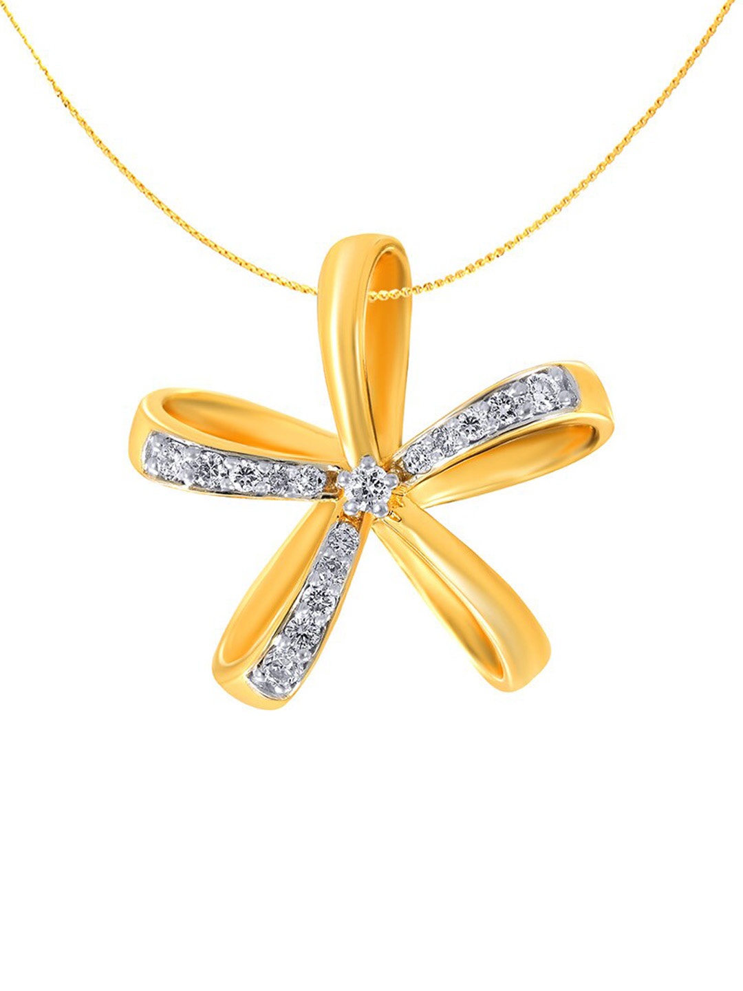 

SENCO 14KT Dazzling Daisy Amaze Diamond Studded Gold Pendant-1.6gm