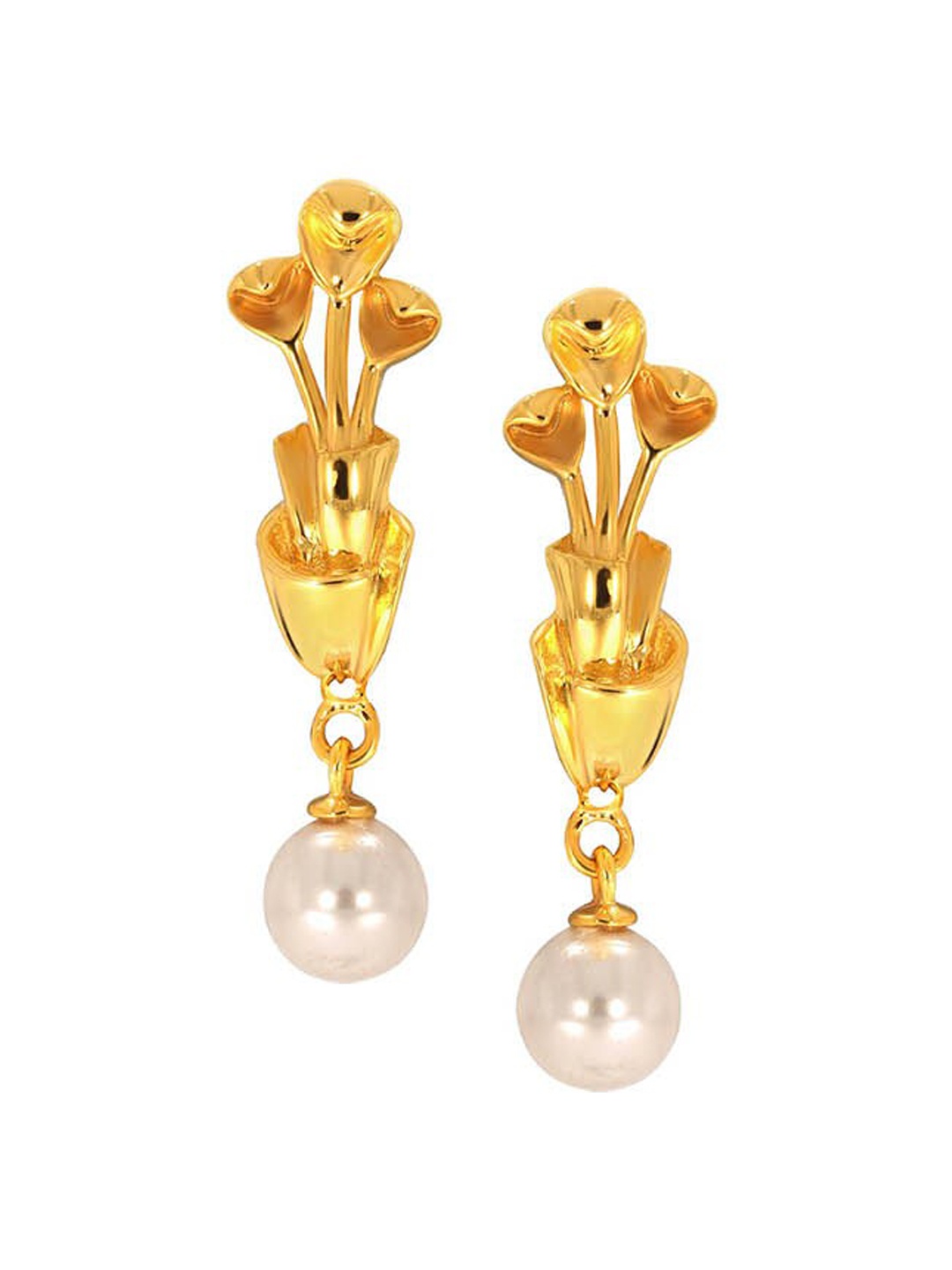 

SENCO Orchid Trio 18KT Gold Drop Earrings-4.4gm