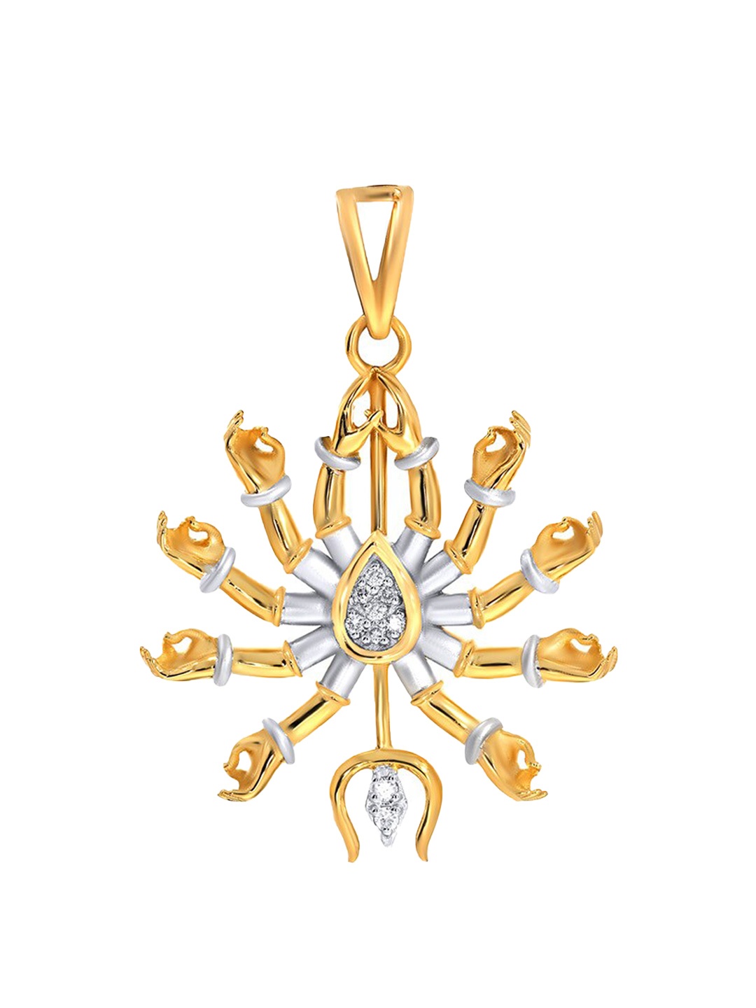 

SENCO 14KT Gold Shakti Of Doshobhuja Diamond Pendant-3.0 gm, Yellow