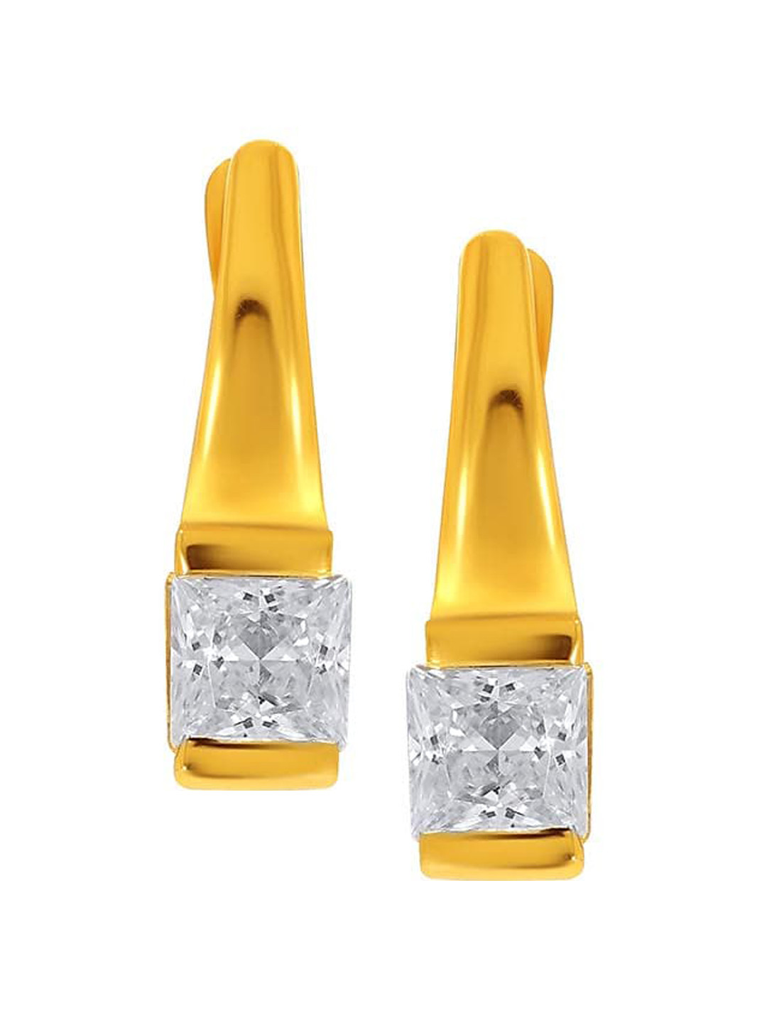 

SENCO Tower of Beauty 18KT Gold Studded Hoop Earrings-3.1gm