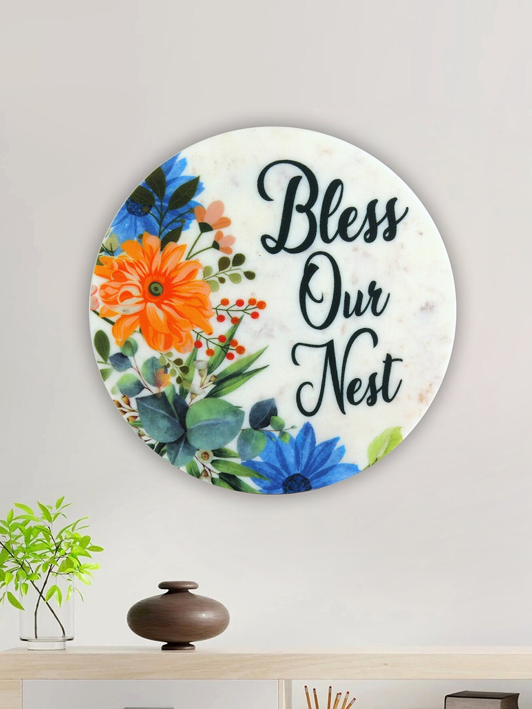 

POSH-N-PLUSH White Bless Our Nest Painting Wall Art