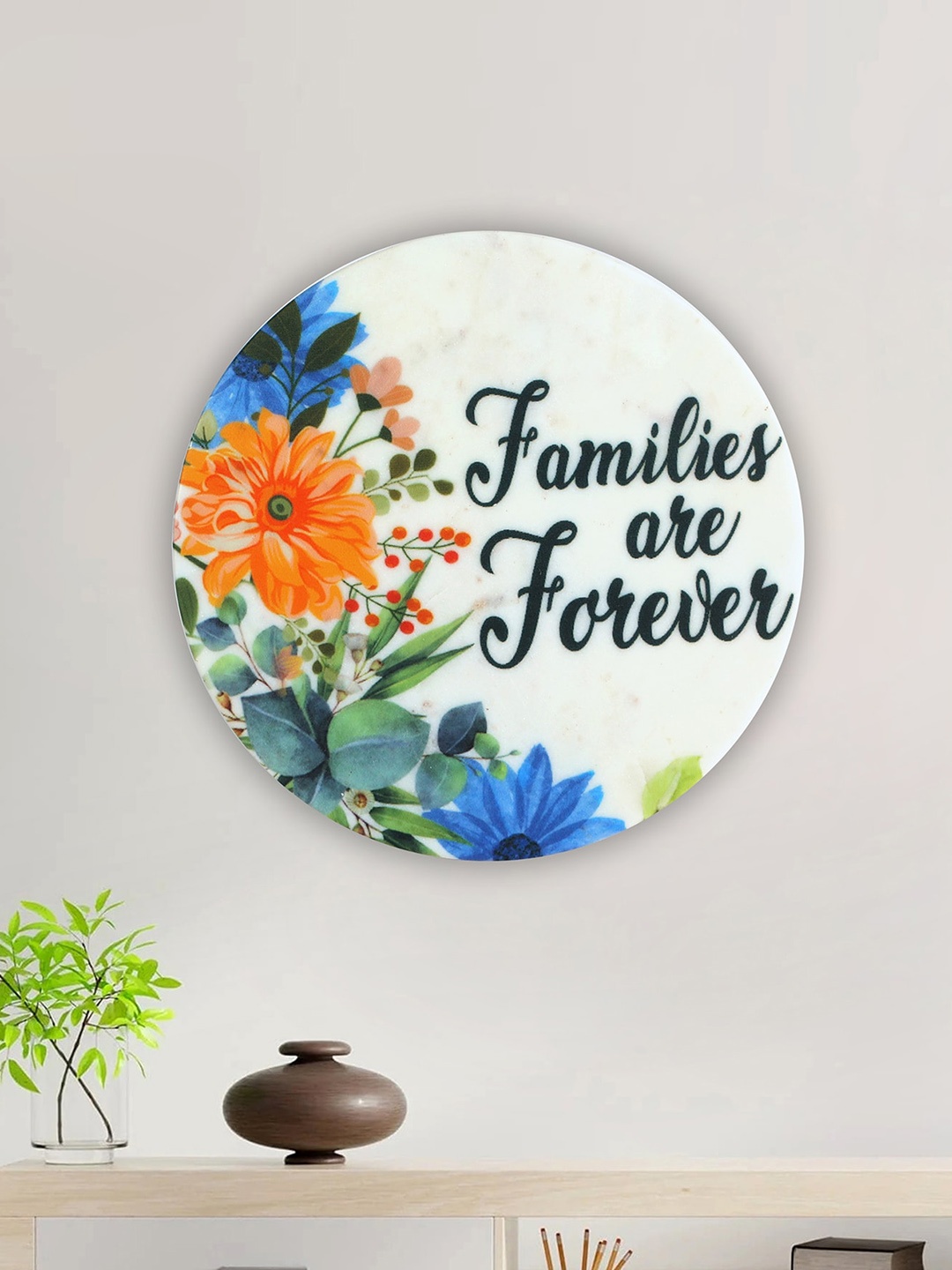 

POSH-N-PLUSH White & Blue Families Are Forever Wall Art