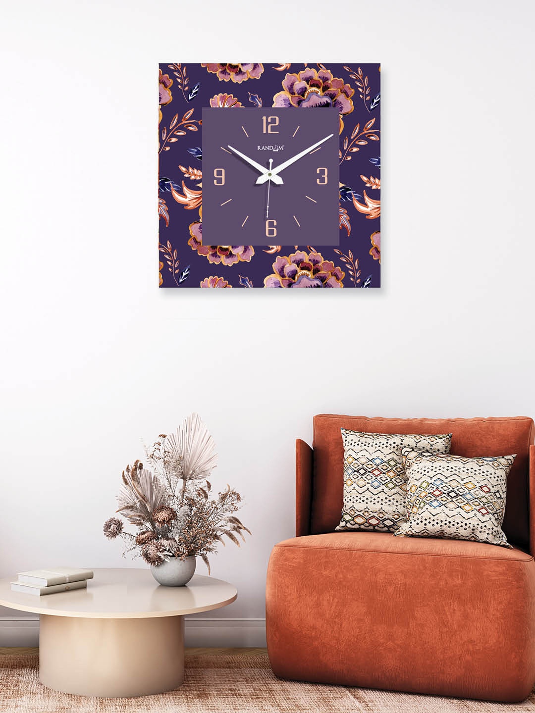 

RANDOM Purple & Pink Printed Square Shaped Contemporary Wall Clock