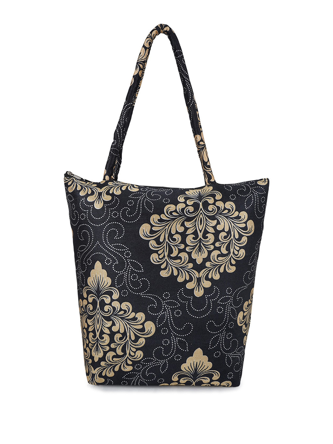 

CIMONI Ethnic Motifs Printed Shopper Cotton Tote Bag, Navy blue