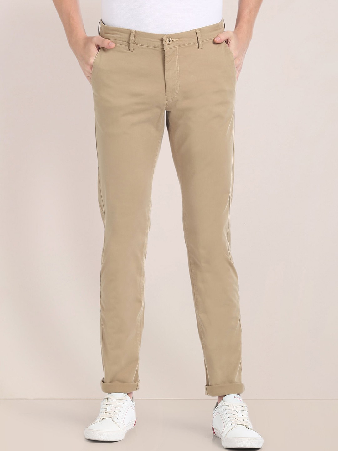

U.S. Polo Assn. Men Slim Fit Chinos Trousers, Brown