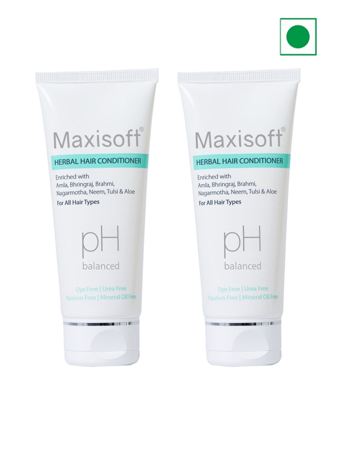 

Maxisoft Set of 2 pH Balanced Herbal Hair Conditioner with Amla & Bhringraj - 100 ml each, White